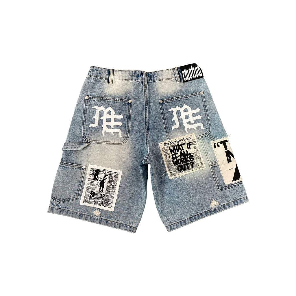 BLUE ‘AI’ DENIM SHORTS