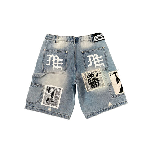 BLUE ‘AI’ DENIM SHORTS