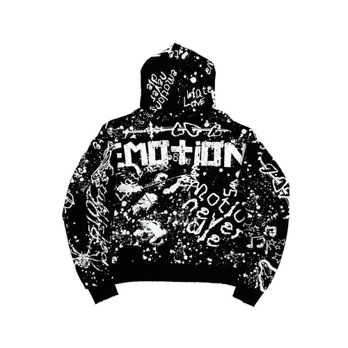 BLACK ‘END’ RHINESTONE HOODIE