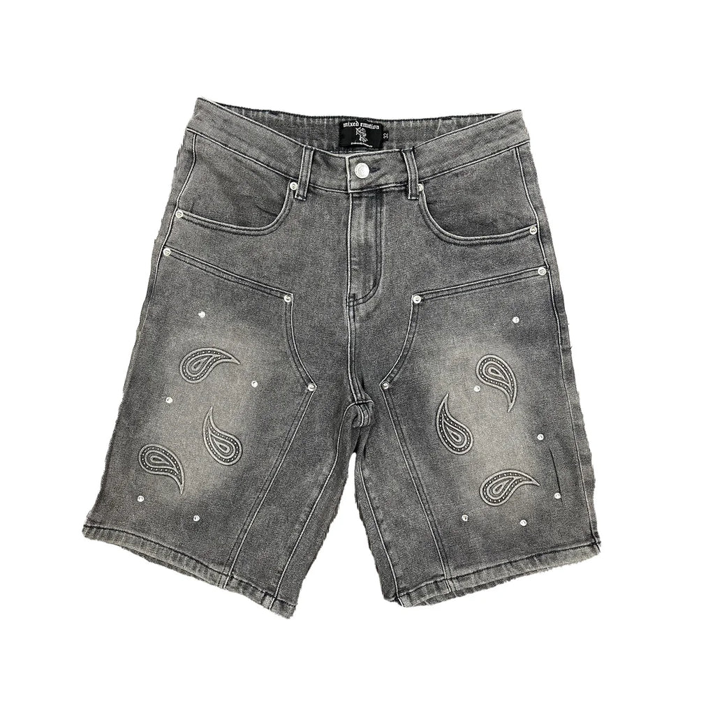 ‘PAISLEY’ DENIM GREY SHORTS